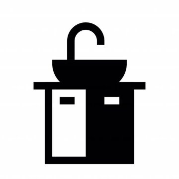 face Wash Room Filled style, animation icon for social media, presentations, videos, websites, etc. No background, Alpha channel.	