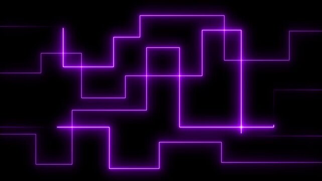 Geometric pattern animation displays intersecting lines on black. Symmetrical vector perspectives shift in the geometric pattern. Modern abstract graphic design visuals fill the pattern.
