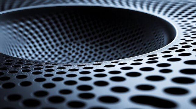 Abstract Geometric Steel Surface with Holes Created by CNC Milling Process Digital Art Concept
