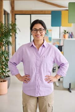 Young businesswoman portrait in startup office