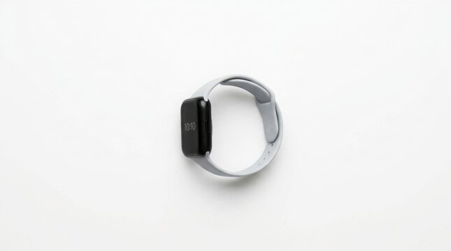 Close-up of a smartwatch with silicone band on white background