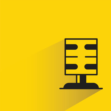 microphone icon with shadow on yellow background
