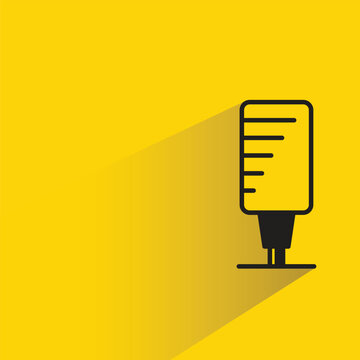 microphone icon with shadow on yellow background