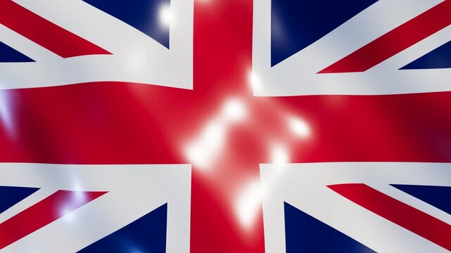 United Kingdom national flag billowing smoothly outdoors, representing British diplomacy and corporate trade