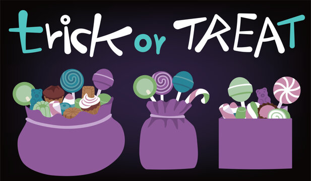 Halloween candy illustrations (trick or treat)