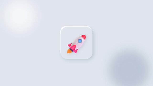 3D Rocket Launch Startup Animation