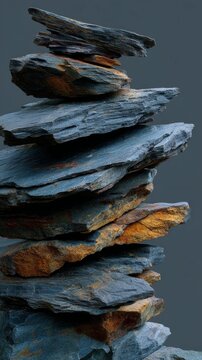 Balanced stones create an artful tower of nature