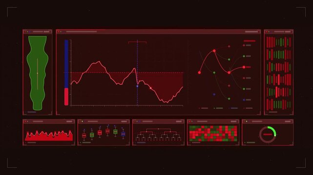 Abstract animated engine evaluation swinging between moves drawn as coral and magenta lines and shapes on a deep dark background. Seamless looping 4K motion graphics video with free space for text, id