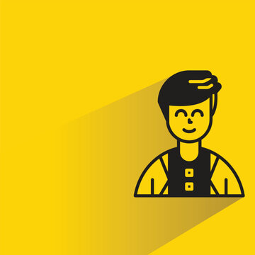 boy character with shadow on yellow background