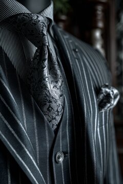 Elegant suit display showcasing timeless fashion details