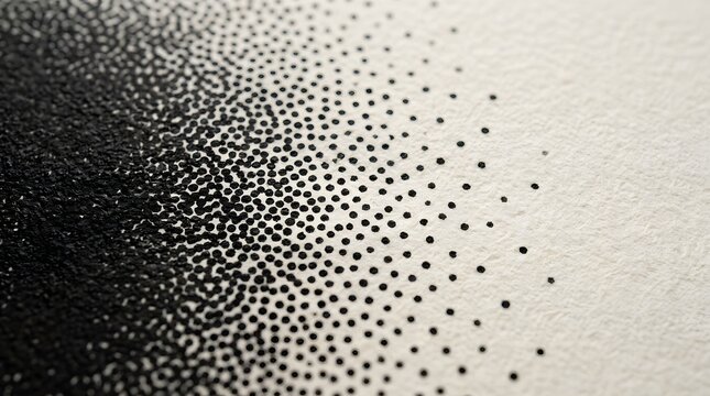 Abstract background featuring a black and white stippled gradient pattern created with hand drawn ink dots