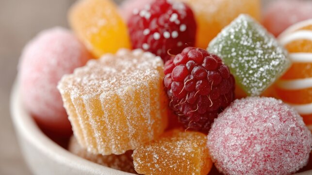 Assorted swedish gummies in vivid colors - mixed candy selection for sweet treats