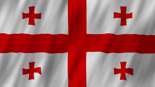 Georgia flag waving in the wind 4K animation background