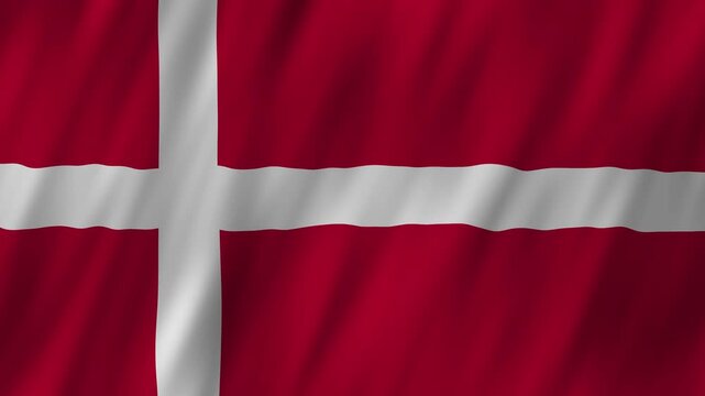 Denmark flag waving in the wind 4K animation background