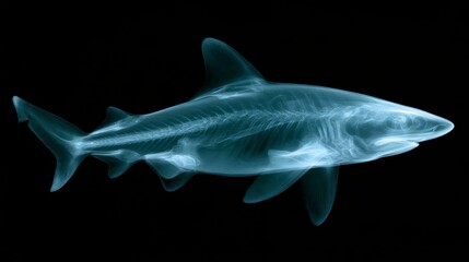 Obraz premium X-ray of a shark revealing its skeletal structure and internal anatomy
