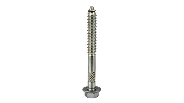 Long metal concrete pin dowel nail isolated on dark background