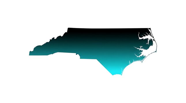 North Carolina map gradient design for geographic visualization