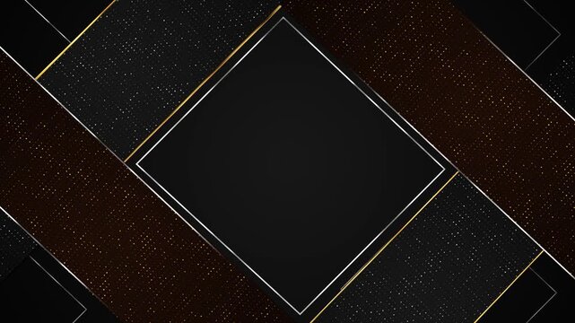 Black diagonal panels gold silver dotted diamond frame. luxury branding, award title, corporate presentations, premium product reveals, gala invitations, event screen, fashion promos, cinematic intros