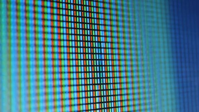 Macro Close Up of RGB LCD Screen Subpixels Matrix Grid Display