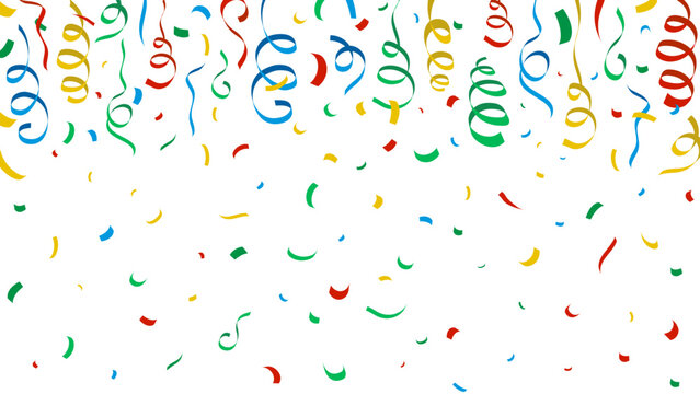 Colorful background of falling confetti. Confetti pattern for holiday. Invitation, greeting card. Template for party birthday carnival holiday christmas, new year, sale. Cartoon vector