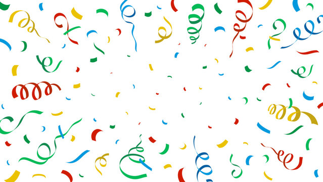 Colorful confetti explosion background. Confetti pattern for holiday. Invitation, greeting card. Template for party birthday carnival holiday christmas, new year, sale. Cartoon vector illustration