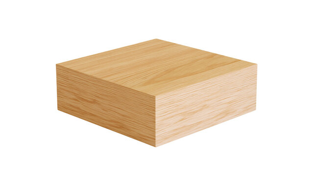 Isolated light wooden block, natural wood grain texture, perfect for architecture and design material.