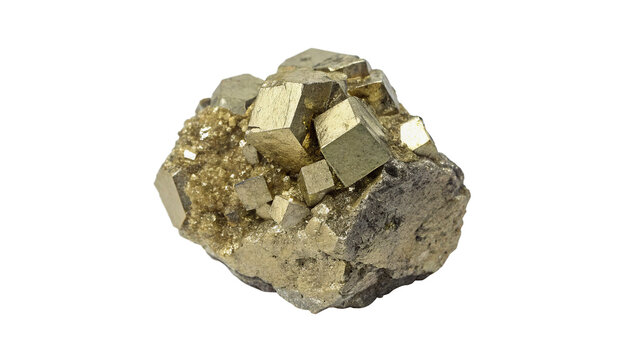 Natural raw pyrite iron fool gold mineral isolated on dark background