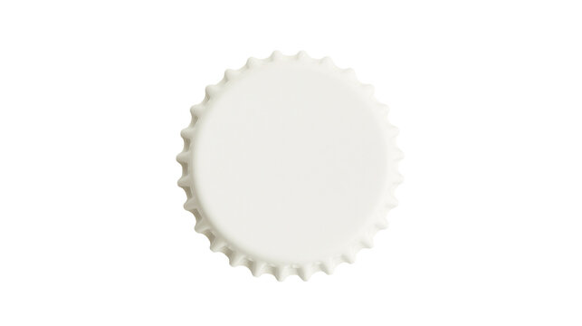 Isolated clean white blank unbranded crown bottle cap for sealing beverages and products