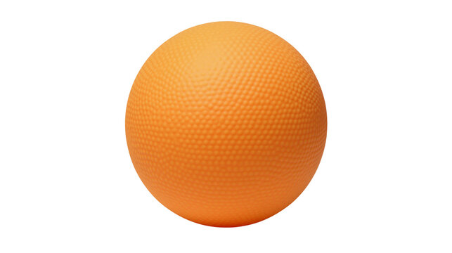 Isolated orange dimpled rubber ball for active kids games and fun playtime activities
