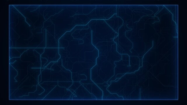 Cyan circuit lines rectangular border central copy space navy 19. software titles, cyber presentations, data interfaces, product demos, business messages, digital frame, futuristic overlays.