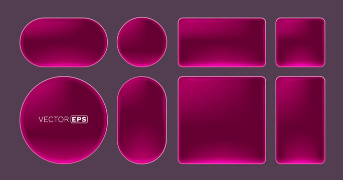 Modern glossy pink UI shapes with a neon glow.
