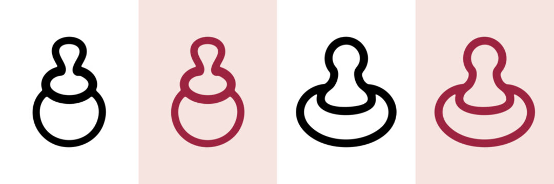Baby Pacifiers Hand Drawn Doodle Icon Set. Soother And Infant Feeding Sketch Symbol Collection. Baby Products And Childcare Industry. Isolated Vector Illustration