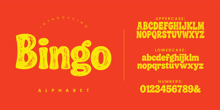 Bingo Alphabet Textured Fun Font Style For Children And Playful Designs