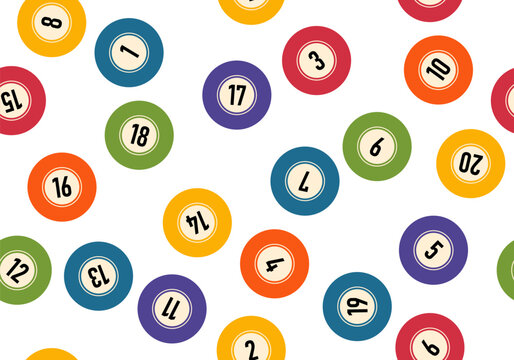 Bingo or Lottery Balls seamless pattern