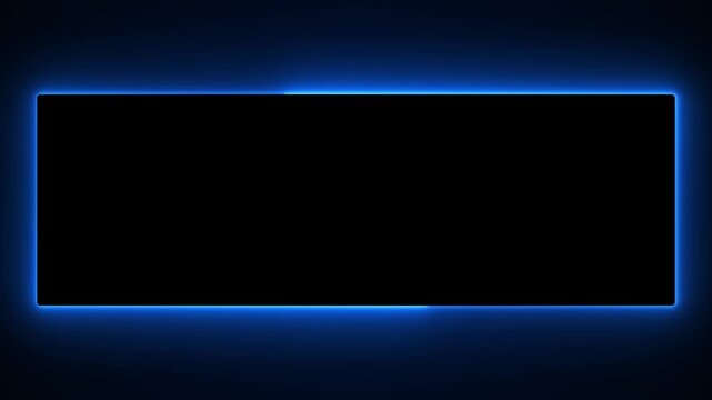 An electric blue neon frame black center deep background, clear copy space. logo reveals, gaming overlays, technology intros, product displays, stream layouts, cinematic titles, glowing transitions.