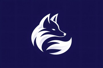 Fototapeta premium Fox logo design symbolizing wild animal intelligence