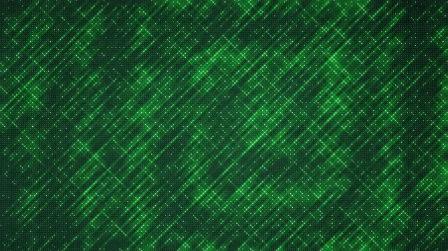 Ulam Prime Spiral Lattice of Glowing Dots Revealing Diagonal Prime Bands Seamless Loop Background in rich emerald tones