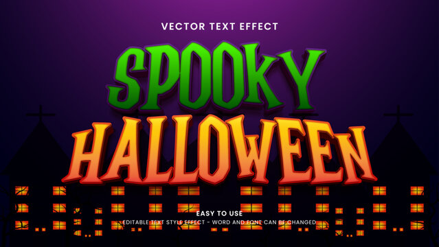 spooky halloween editable text effect 3d vector