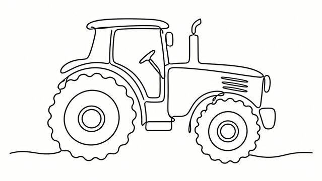 Black outline icon of a farm tractor vehicle for agricultural work