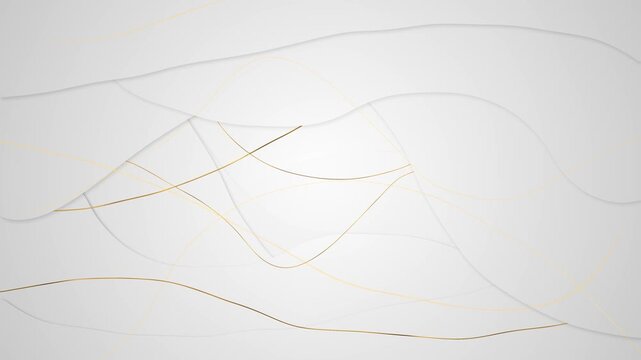 Paper waves flow over background gold lines subtle shadows. luxury branding, wedding invitations, beauty campaigns, corporate presentations, product advertising, title cards and refined motion design.