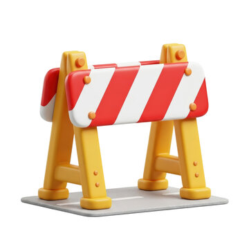Road barricade isolated on white background