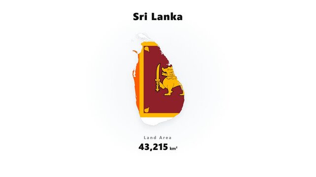 Sri Lanka map silhouette with yellow border, emblem detail, and soft glowing radial halo on white background