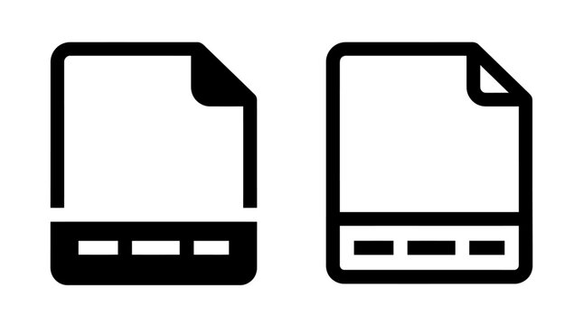 Simple document file page icon with bottom border document business