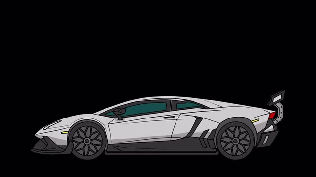 White Sports Car Front View with Alpha Channel