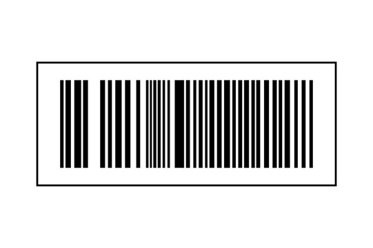 Framed barcode scanning graphic for mobile applications and retail point of sale software on transparent background.