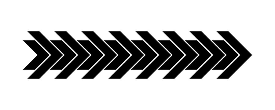 Black geometric arrow shape on transparent background used for design element or overlay on transparent background.
