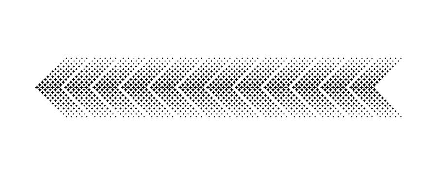 Arrow shape graphic with geometric pattern and transparent background for design.