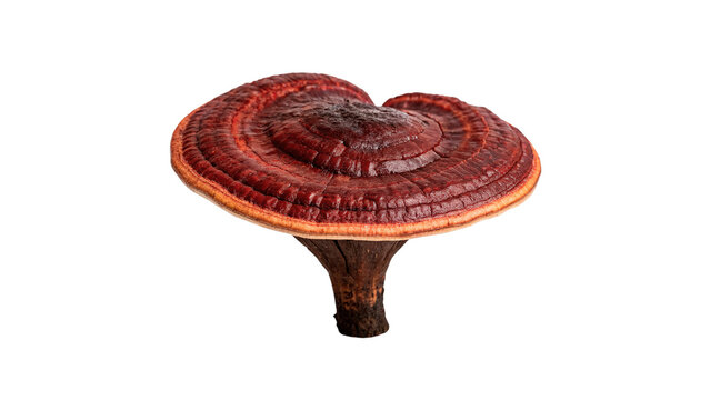 Red reishi mushroom ganoderma lucidum fungus specimen