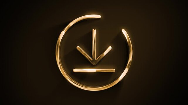 Gold Download Icon Animation Reveal
Golden downloader icon symbol with gold texture intro reveal vfx