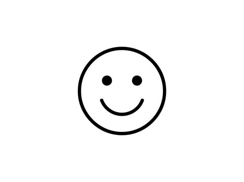 Simple smiling face icon illustration